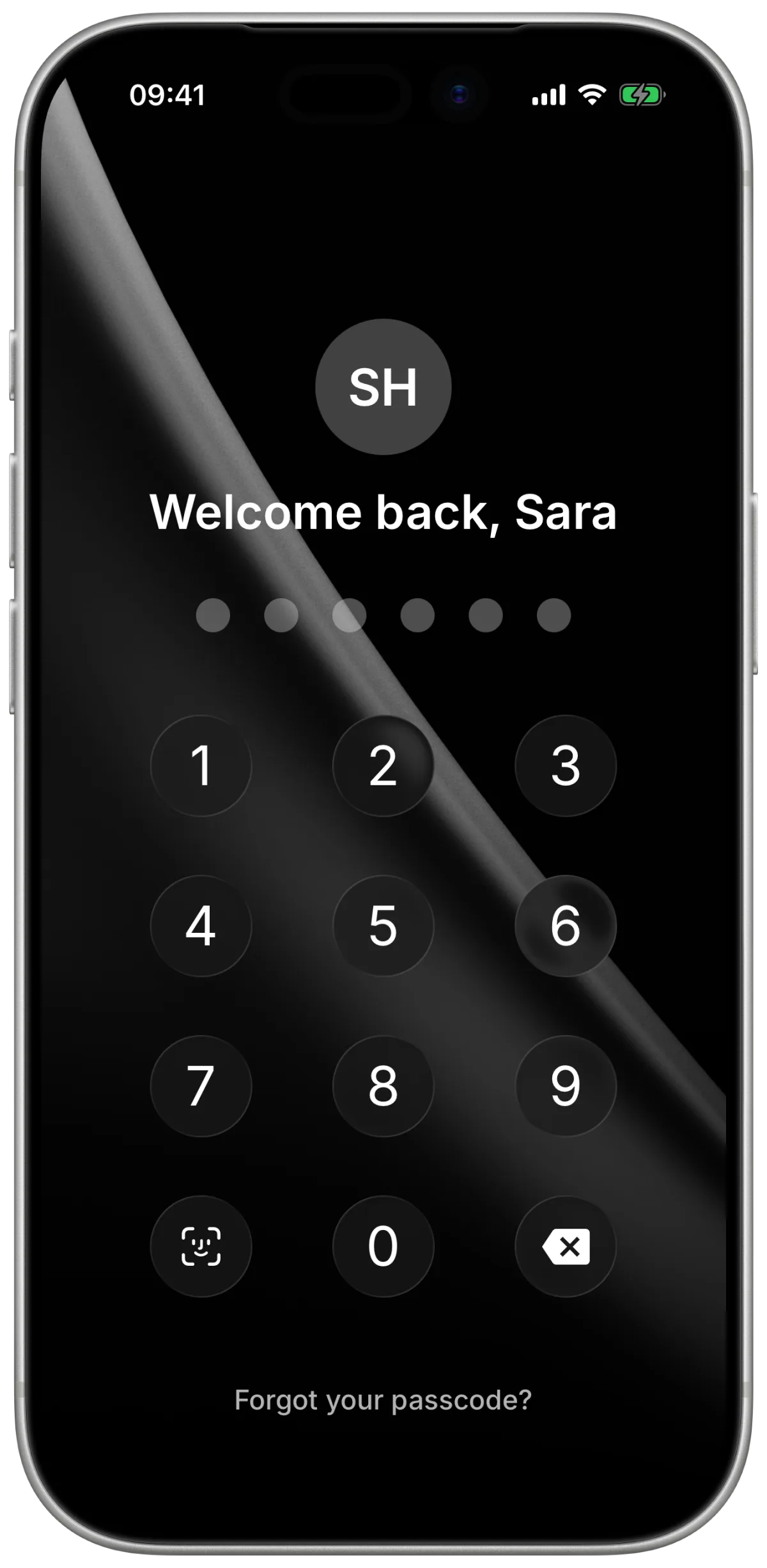 Face ID unlock screen in the Zeeo app